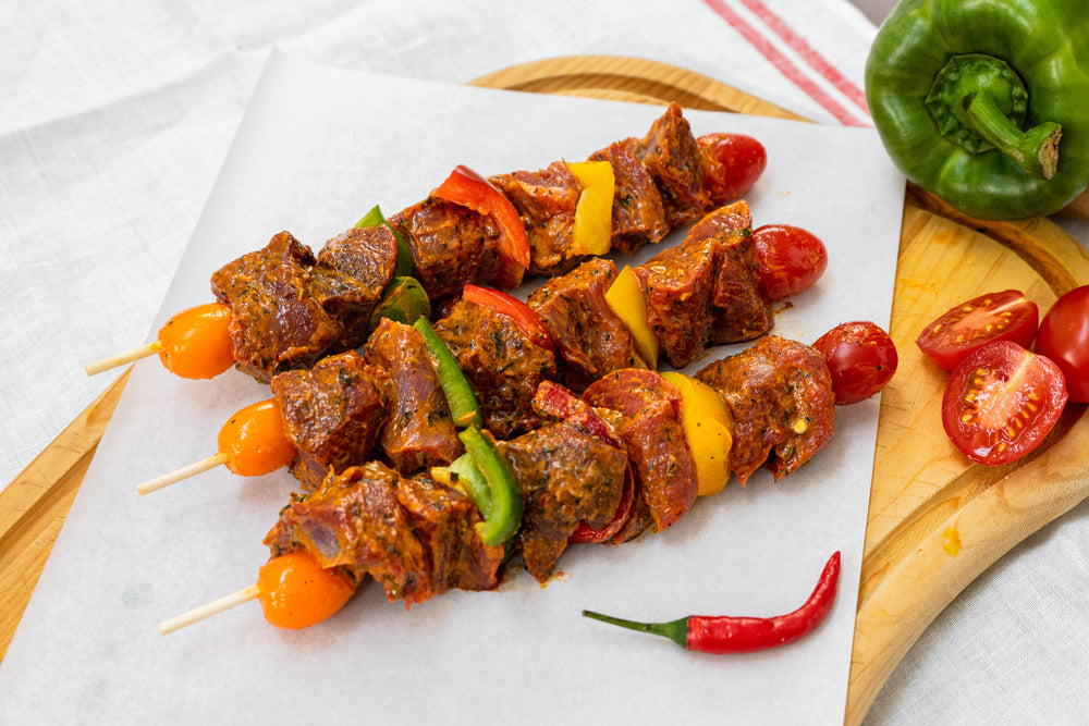 Brochettes de biche pour barbecue de gibier