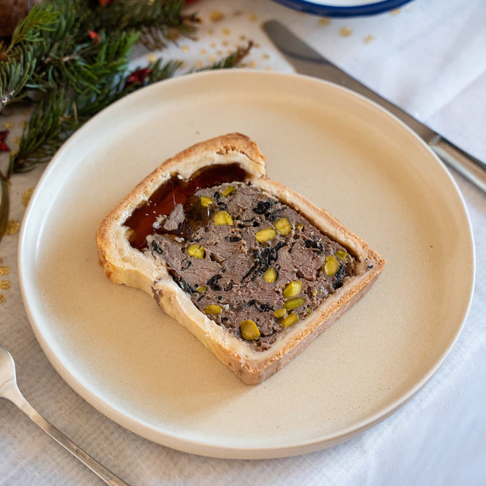 Pâté-en-croûte de gibier en tranche