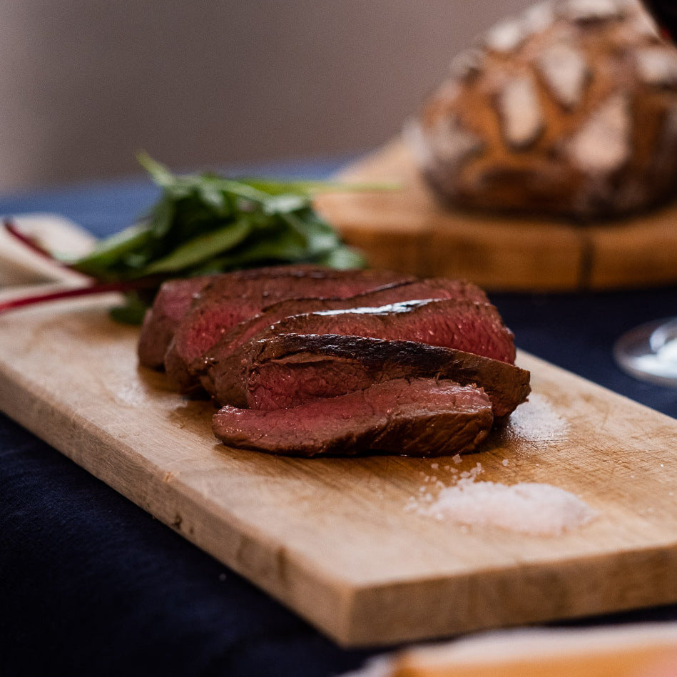 pavé de biche cuit et tranché