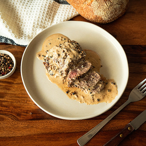 Pavés de cerf au poivre et whisky