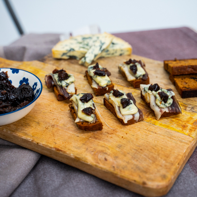 Recette : Bouchée apéritives jambon de Sanglier et fourme d’Ambert