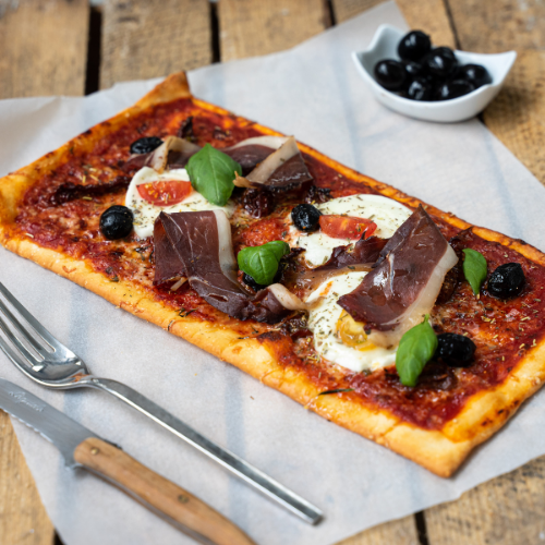 Recette de gibier : Pizza au jambon fumé de Sanglier sauvage