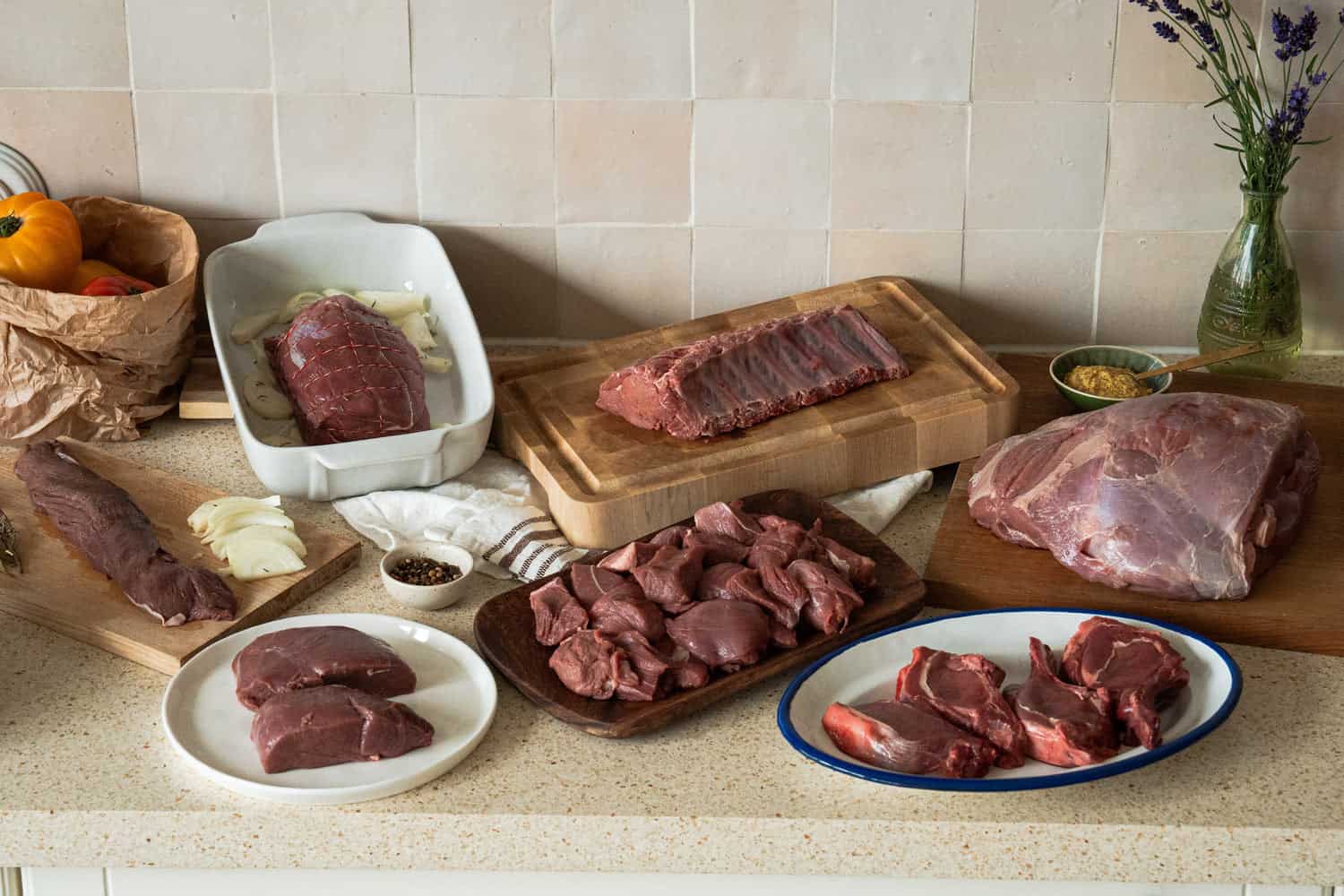 Pièces de viandes de gibier Nemrod, cerf, sanglier et chevreuil