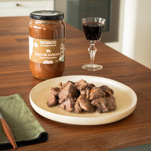 Plat cuisiné Nemrod - civet de sanglier sauce forestiere