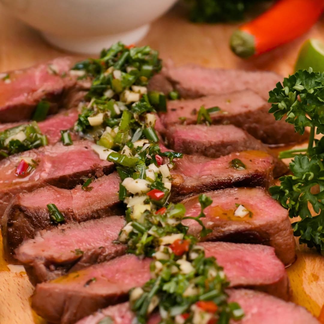 tranches de gigot sauce chimichurri