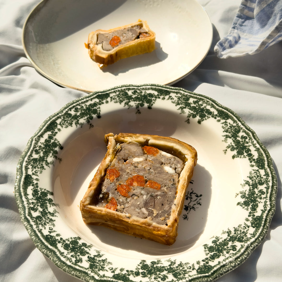 pâté en croûte de sanglier chorizo feta et thym