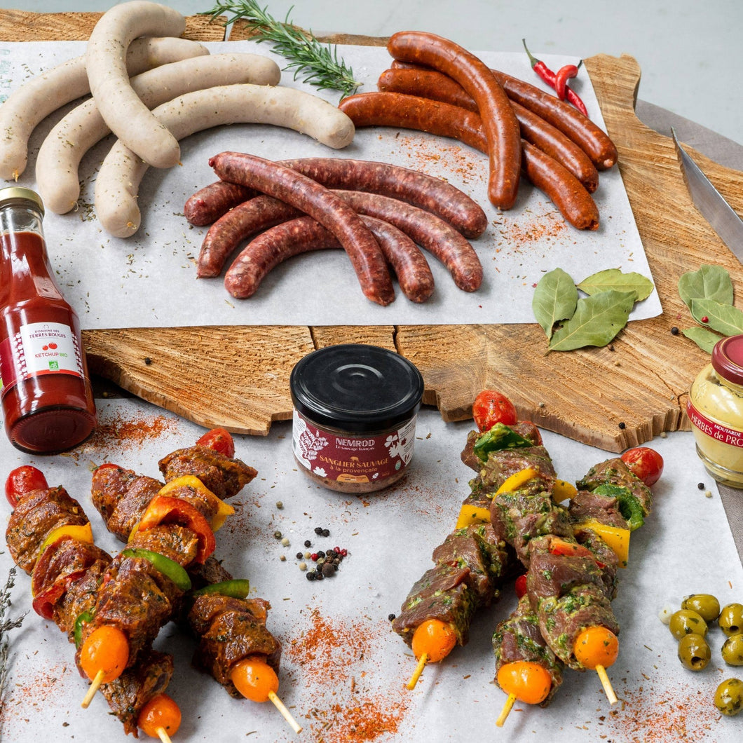 Coffret mixte barbecue de gibier avec condiments